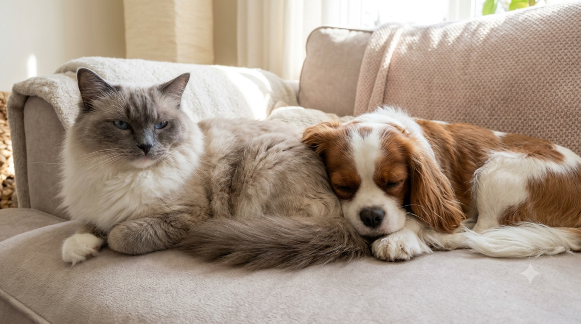Ragdoll cat with other pet